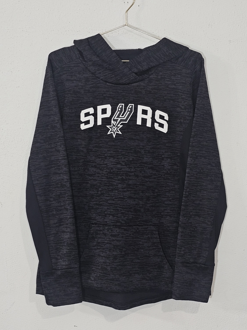 San Antonio Spurs Majestic Hoodie Women's Large Charcoal Space Dye NBA Sports